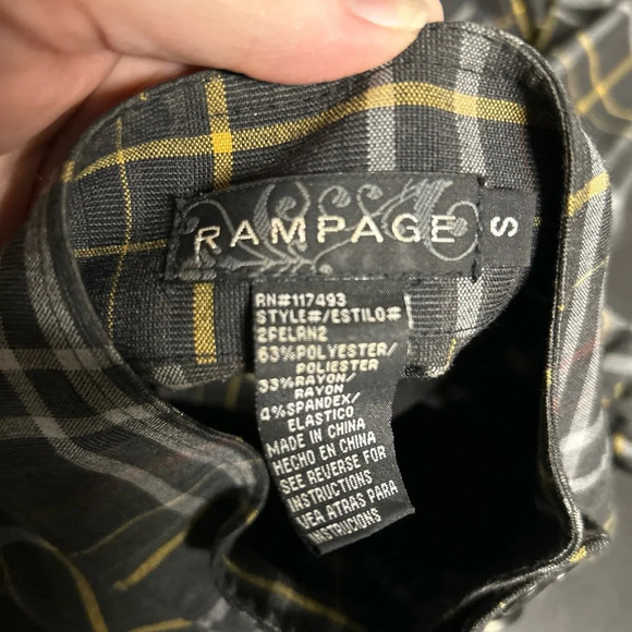 RAMPAGE‎ Double Breasted Gray Plaid Jacket Women's Small Punk Grunge Preppy - Picture 15 of 16